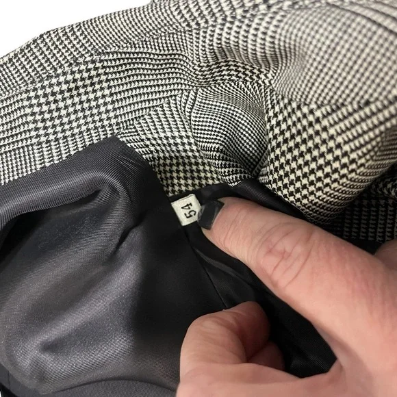 Gianni Versace Plaid Button Front Jacker Black and White Size 54 (XXL) Vintage - Picture 7 of 10